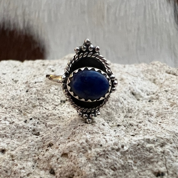 SouthWestArtisans Jewelry - ❤️ Lapis Lazuli Oxidized Sterling Silver Size 5.5 Southwestern Ring 2.7 Gram